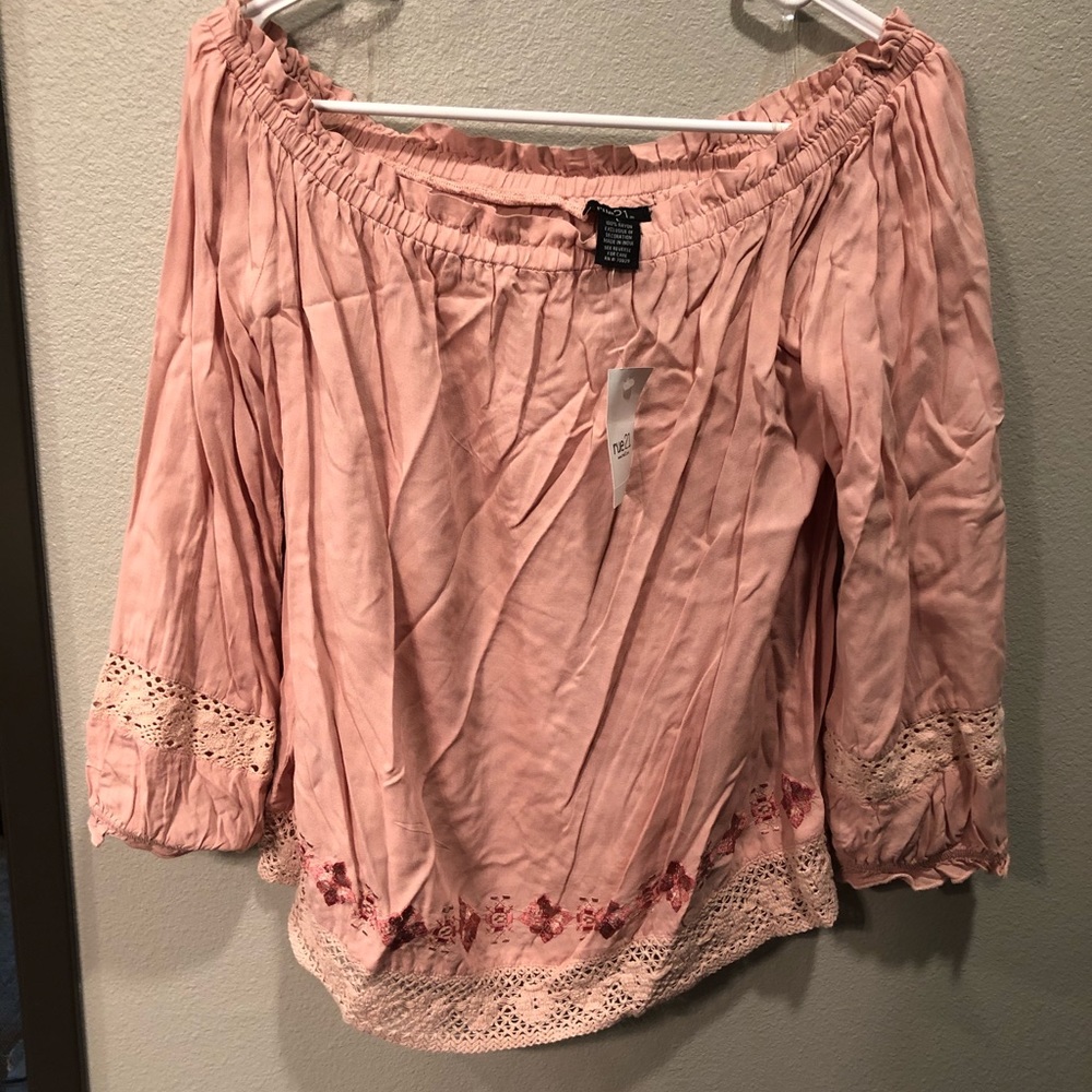 Off Shoulder Pink Top